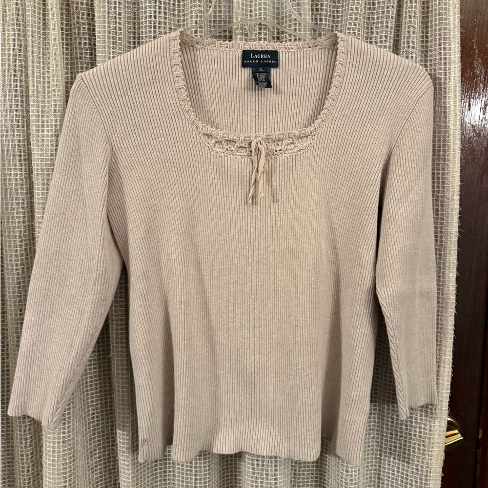Ralph Lauren Tan Women’s XL 100% Cotton Top